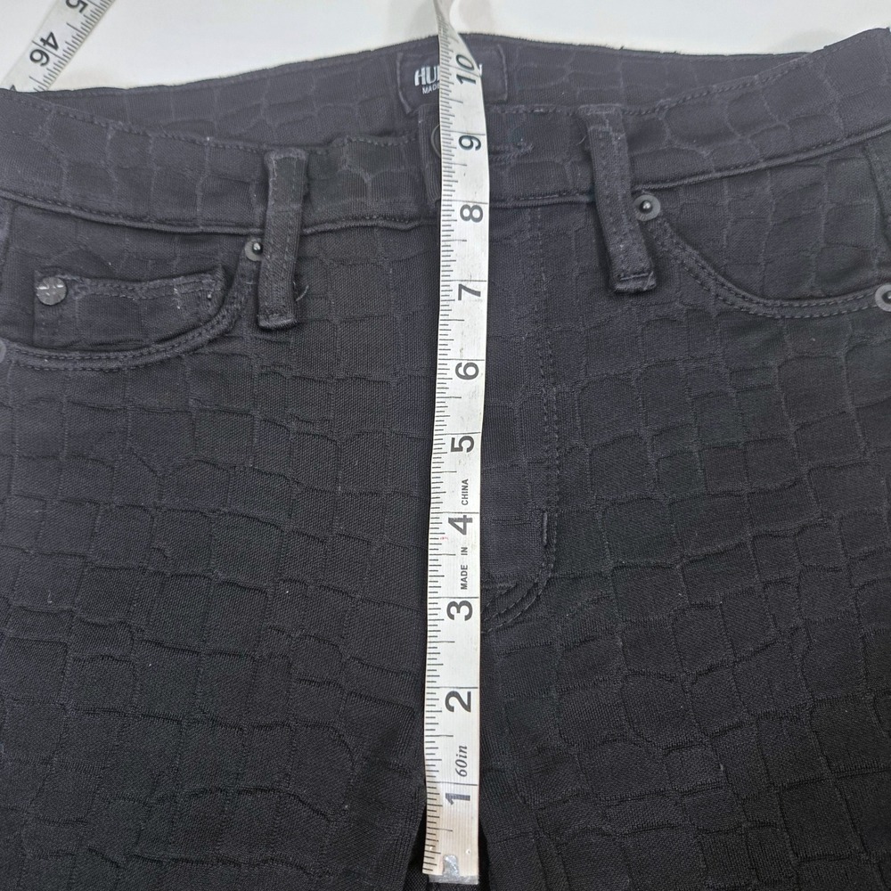 Hudson Barbara High Waist Super Skinny Jeans Size 25 Black Croc Print Textured - Picture 6 of 12